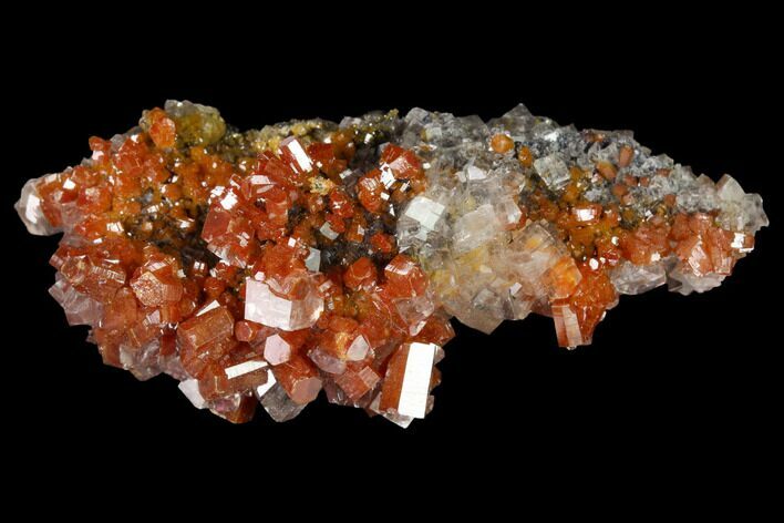 Vanadinite and Calcite Crystal Association - Apex Mine, Mexico #165349